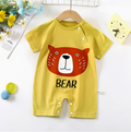 New summer clothing baby one-piece romper newborn baby cotton short sleeve thin Open-end romper